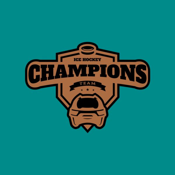 Champions Team Ice Hockey logo template Thumbnail