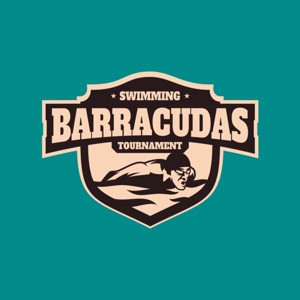 Barracudas Swimming Tournament logo template Thumbnail