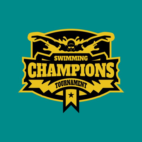 Champions Swimming Tournament logo template Thumbnail