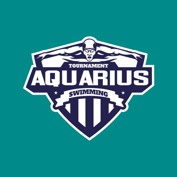 Aquarius Swimming Tournament logo template Thumbnail