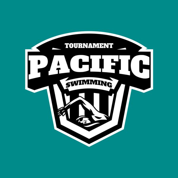 Pacific Swimming Tournament logo template Thumbnail