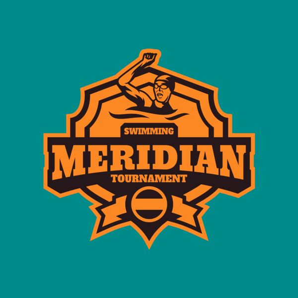 Meridian Tournament Swimming logo template Thumbnail